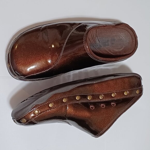 Fitflop Patent Brown Studded Mule Clogs Size 7 - Picture 9 of 9